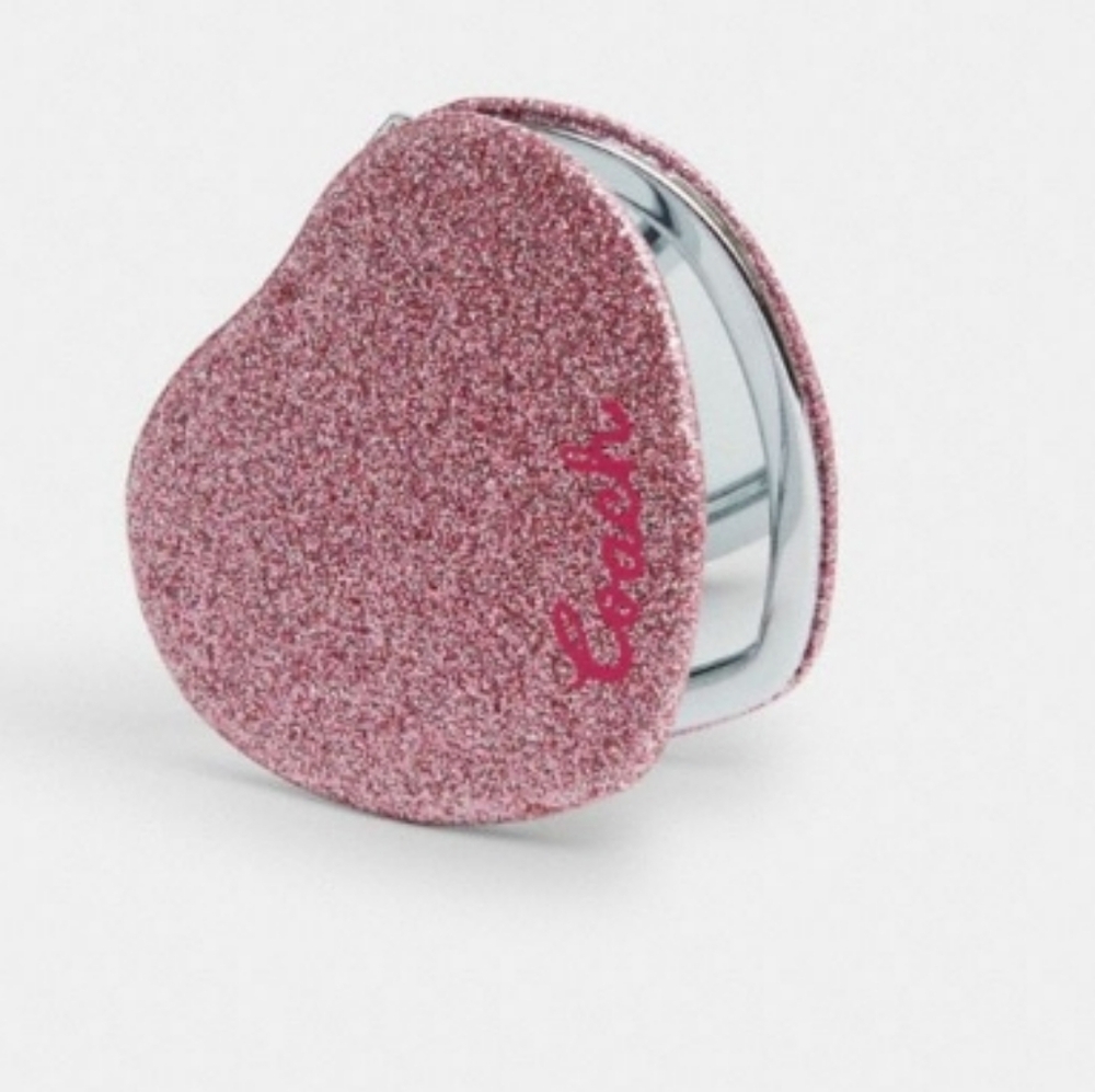 Coach Heart Compact Mirror Pink